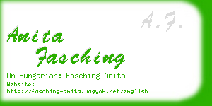 anita fasching business card